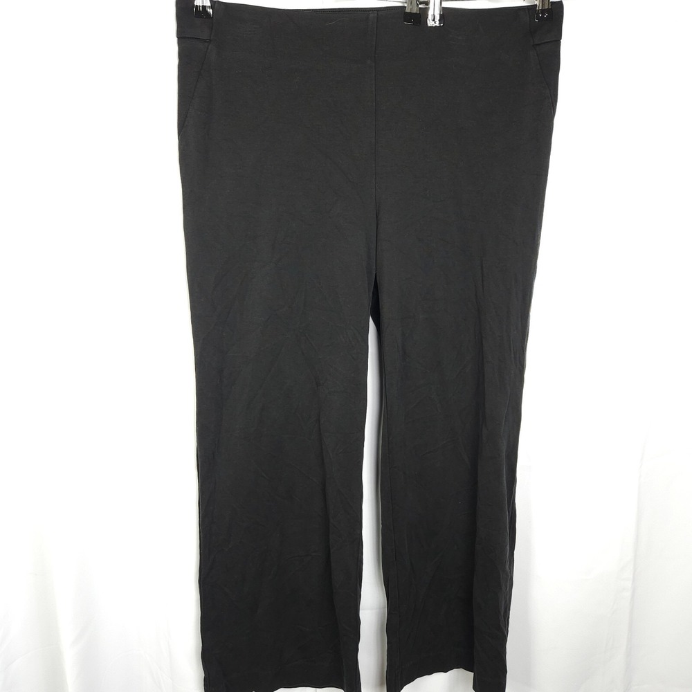 Chico's‎ Black Pull-On Wide Leg High Rise Pants Women's 3R US 16R 39x30